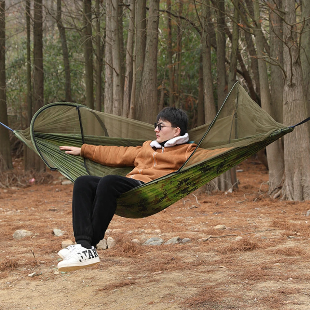 Outdoor Camping Hammock with Mosquito Net Camping Insect Proof Hammocks Portable Outdoor Furniture Bed Sleeping Tent Hammock