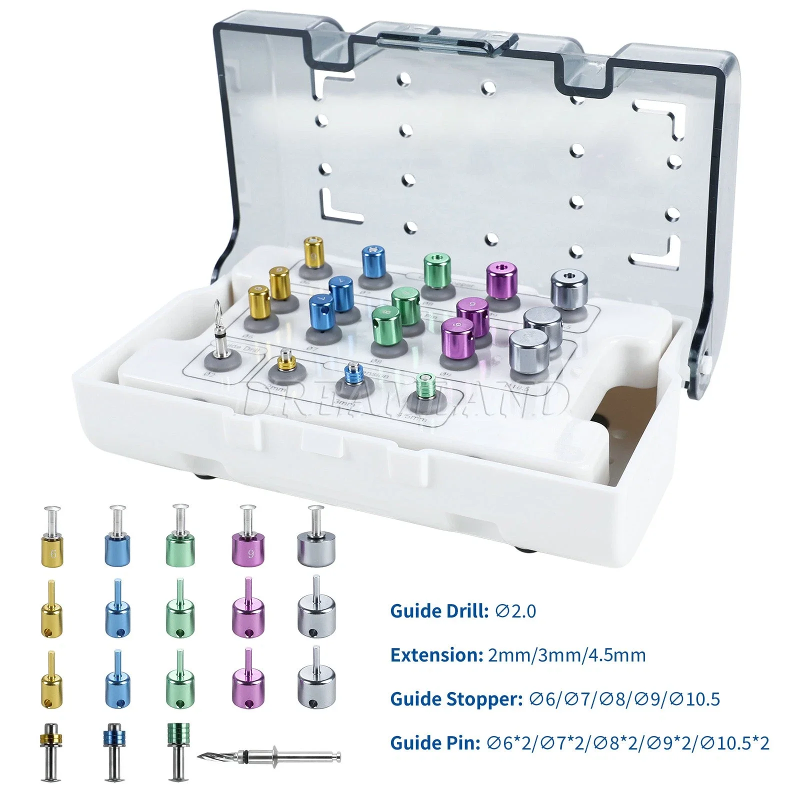 Dental Guided Drills Universal Dental Implant Guide & Positioning Kit With 19 Pcs Fully Guided Drills Set