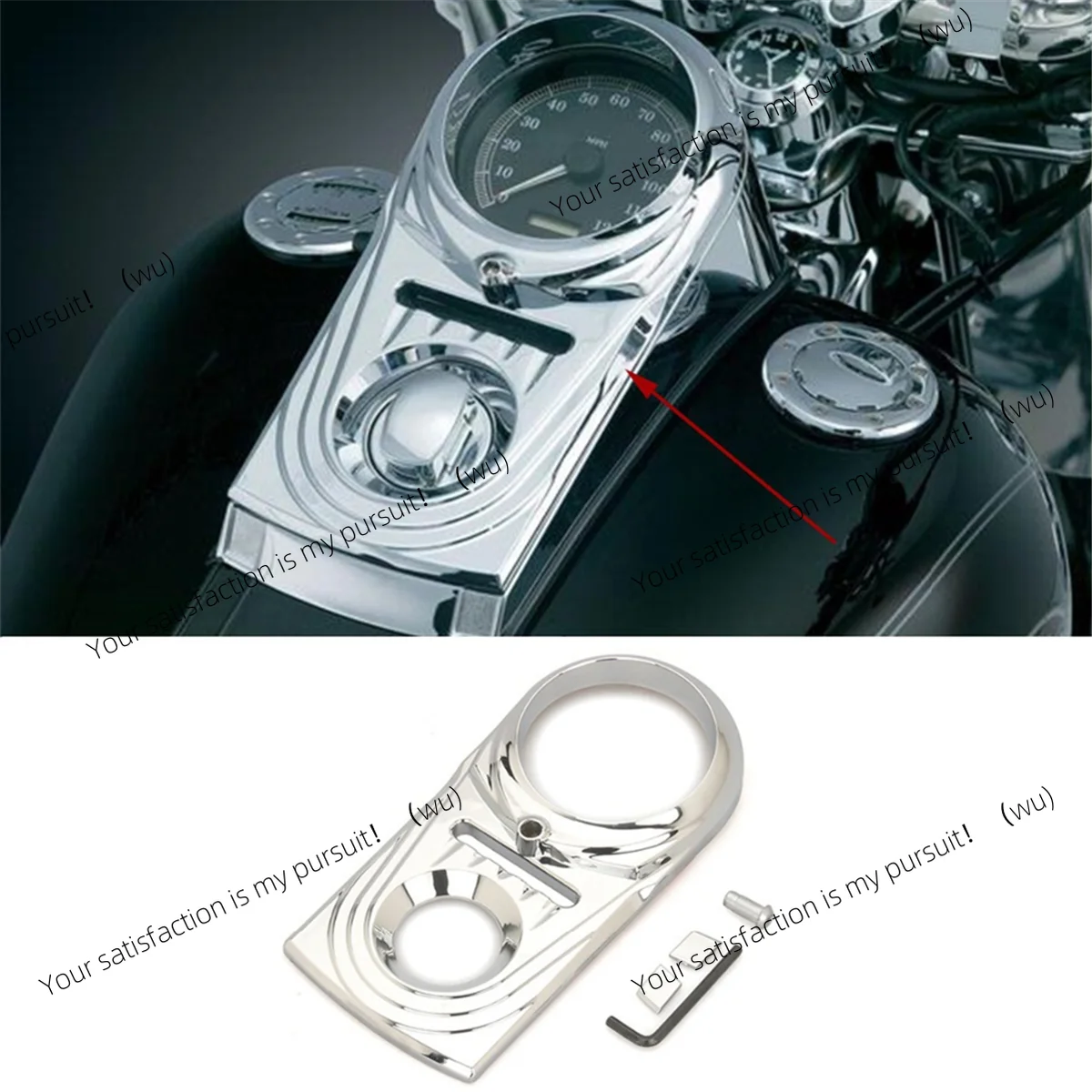 3pcs For Harley Davidson Dyna Softail Deluxe Fat Boy Heritage Springer Motorcycle Dashboard Insert Cover Trim,A