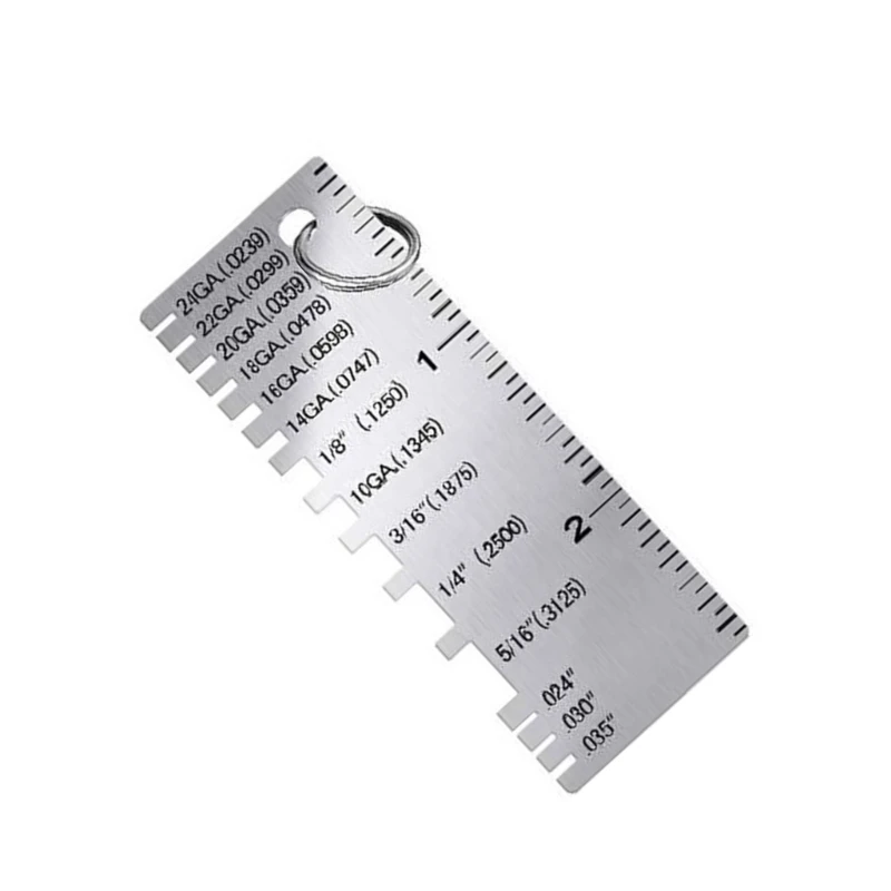 Stainless Steel Wire Thickness Measurer Tester Ruler Double Sided Wire Gauge Wire Thickness Measurement Tool