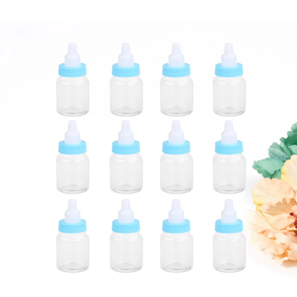 12pcs Feeder Style Mini Candy Bottle Gift Box Baby Shower Favors (Blue) Baby shower box Baby shower gift box