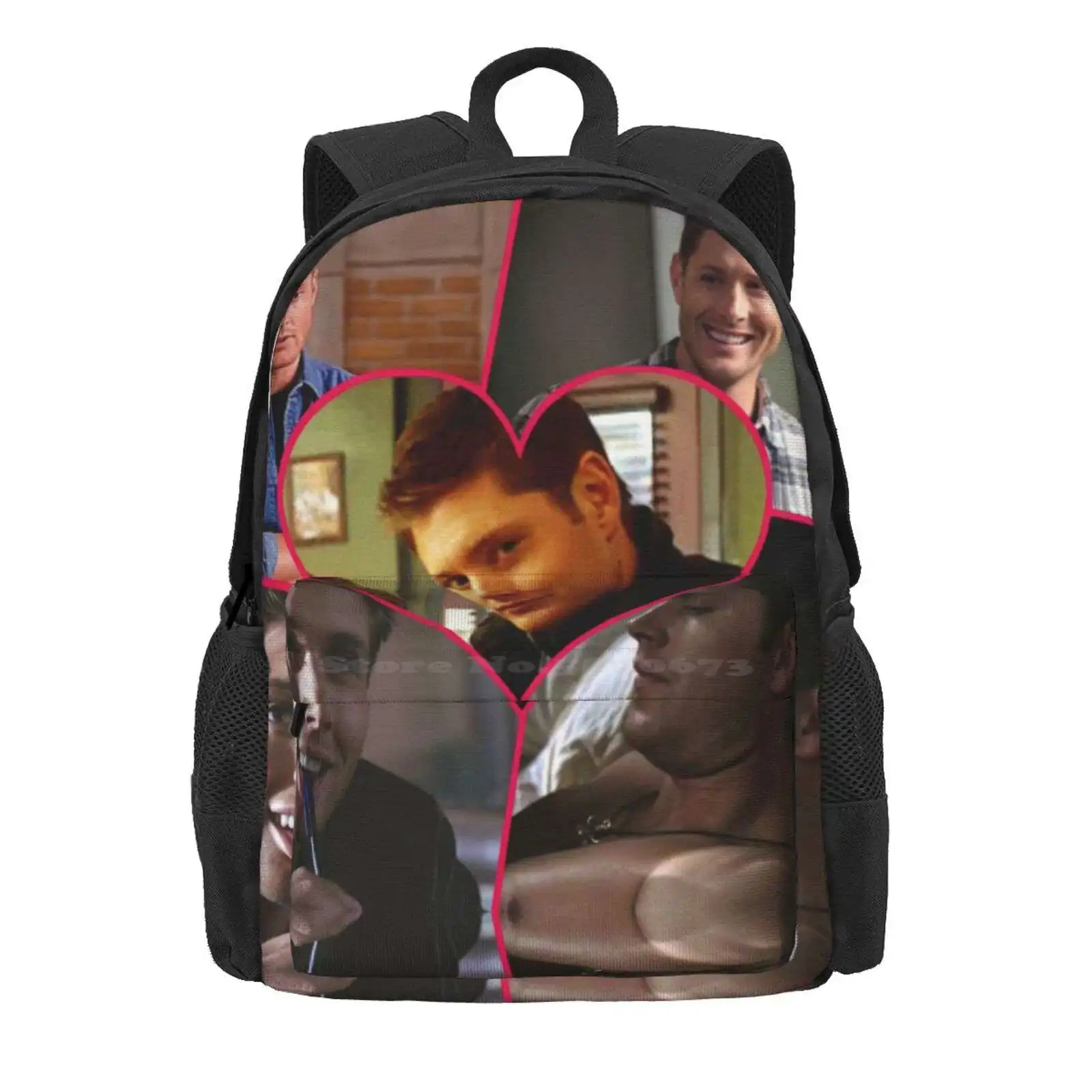 Dean Winchester Collage 1 Hot Sale Schoolbag Backpack Fashion Bags Dean Winchester Supernatural