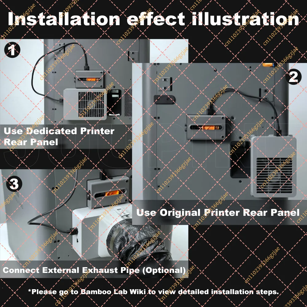External Exhaust Fan Kit Air Filter for Bambu Lab P2S, Replacement 3D Printer Accessory
