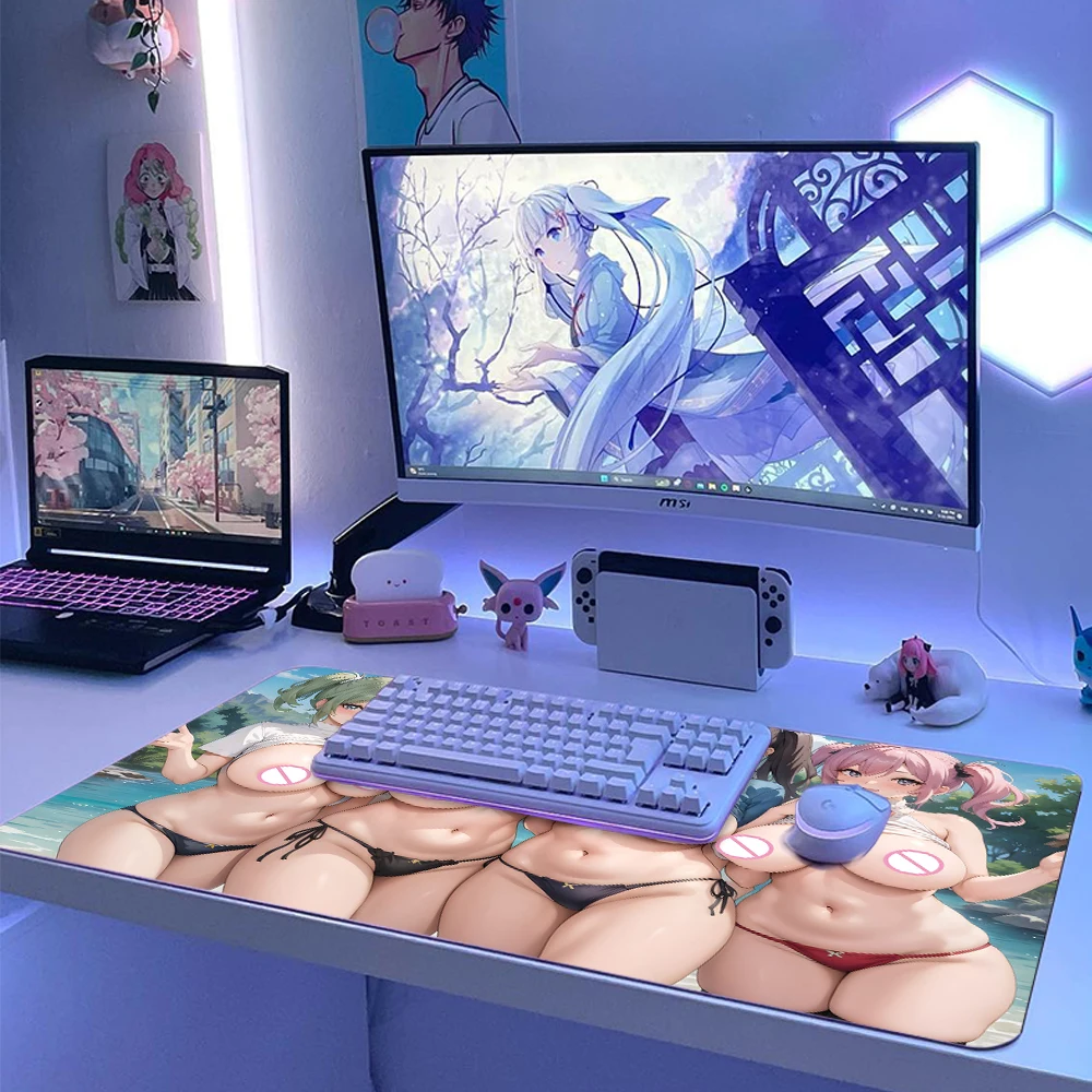 Sex Large Mouse Pad with Tits Boobs Mousepad Anime Desk Mat Customizable Nude Girl Lewd Uncensored Hentai Busty Erotic Racy