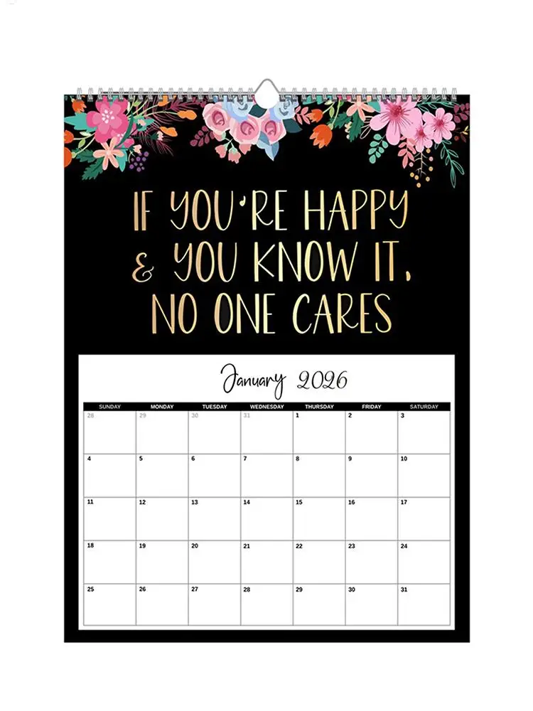 2026 تقويم الحائط دوامة ملزمة سنة مخطط التقويم 2026 مضحك مخطط إدارة الوقت الشخصي مع تحفيزية سخرية #6