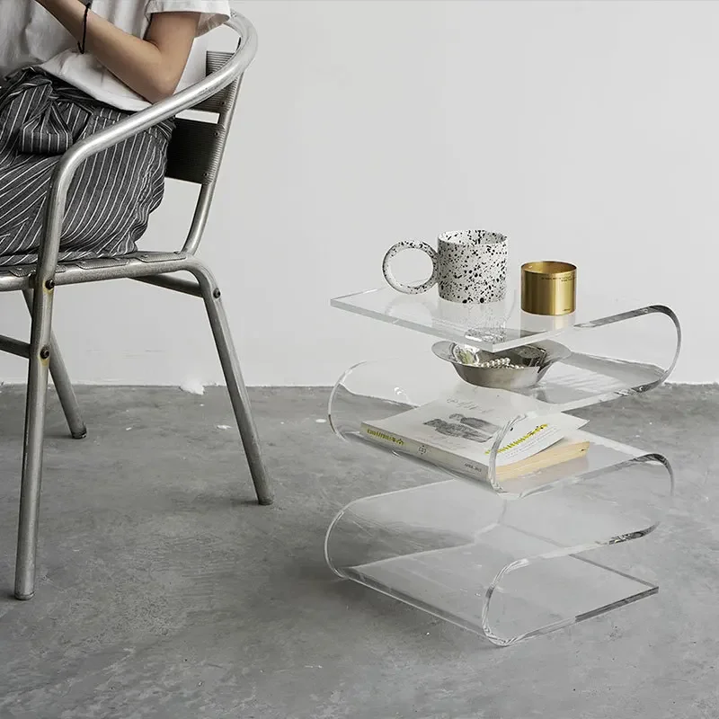Minimalist and modern S-shaped small bookshelf, personalized side few hotels, homestay magazines, multi-layer shelves