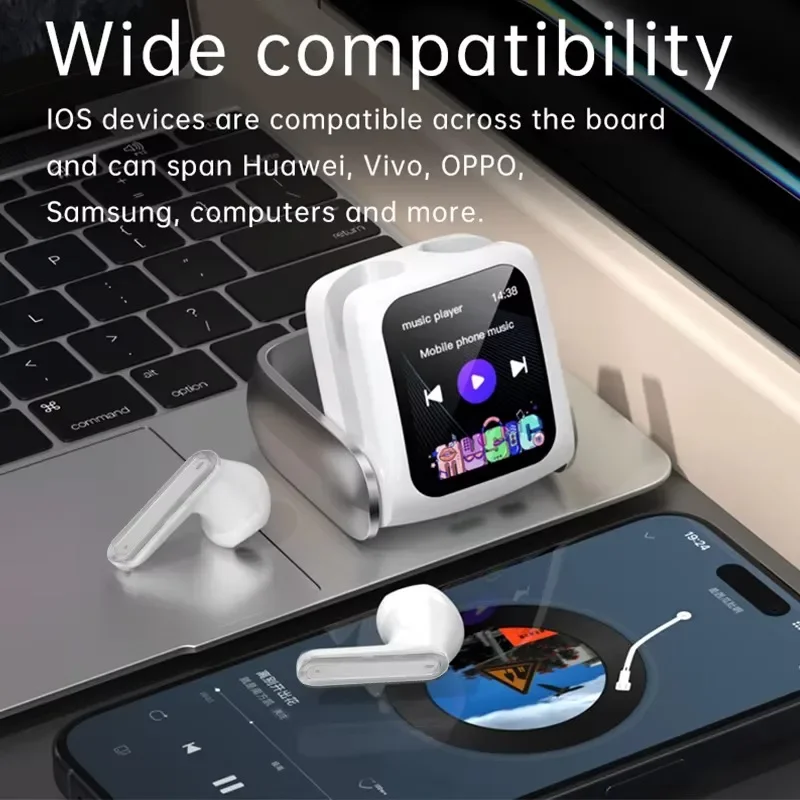 Wireless Type C Bluetooth Headset Fone De Ouvido Sem Fio Music Fashion Tws Noise Canceling Earphones