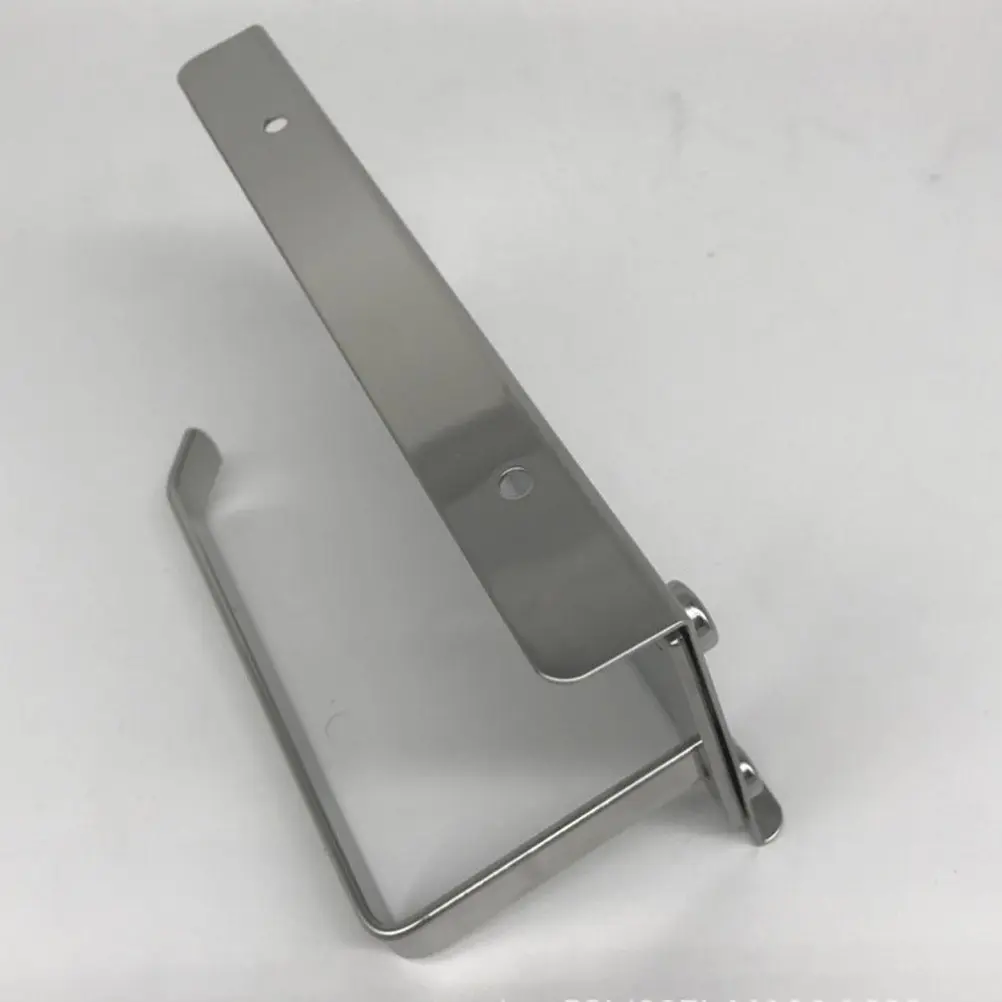 

Extra Large Stainless Steel Paper Roll Holder Wall Mounted Tissue Dispenser with Phone Storage Shelf Bathroom Accessory Silver