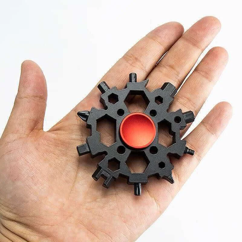 New 23 In1 Snowflake Multi Tool Fidget Spinner Screwdriver Wrench Bottle Opener Portable for Outdoor Adventure and Daily Use