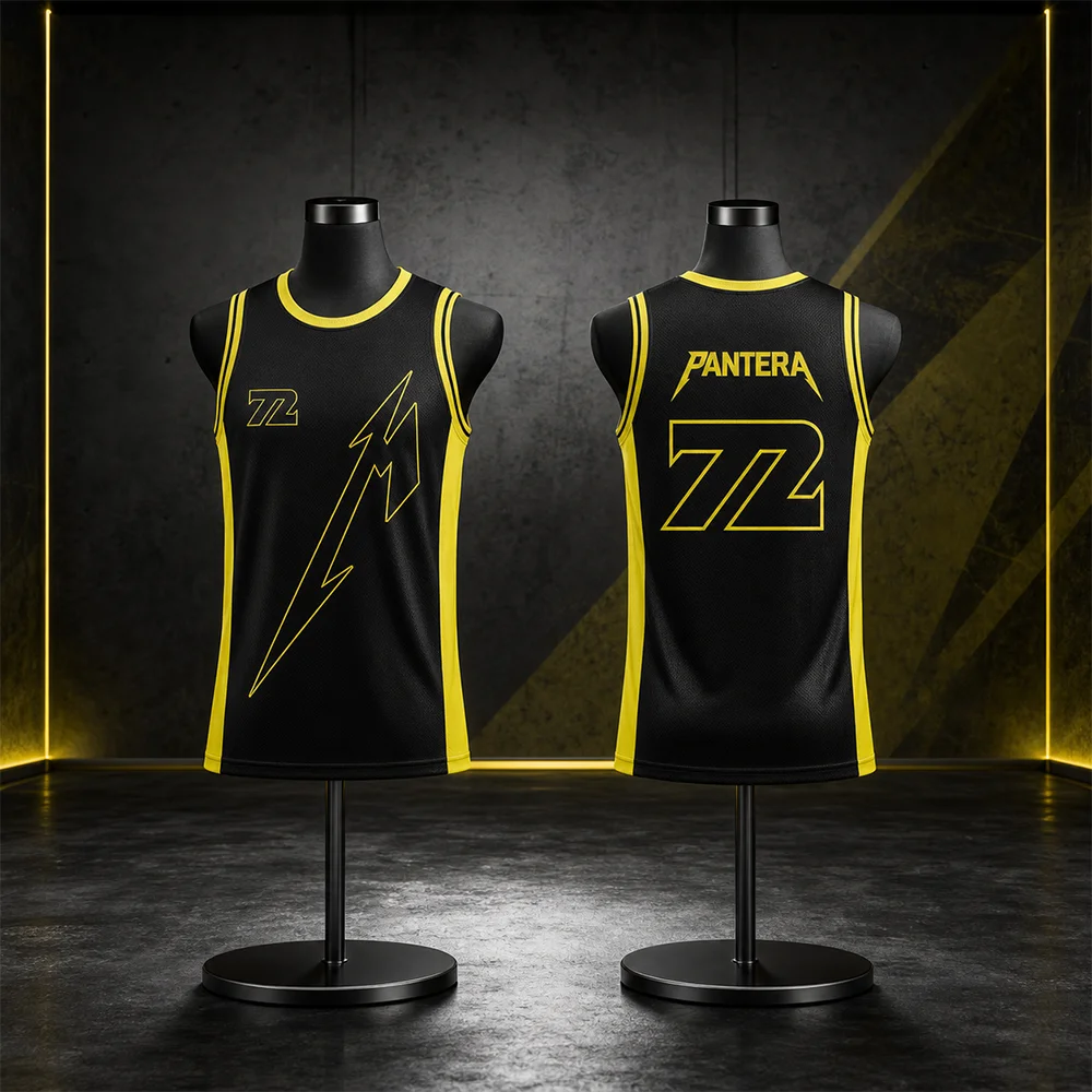 Metallica M72 European Tour 2026 Herren- und Damen-Basketballtrikot, Sommer, schnell trocknend, atmungsaktiv, passende Weste für Eltern und Kinder – Detail 4