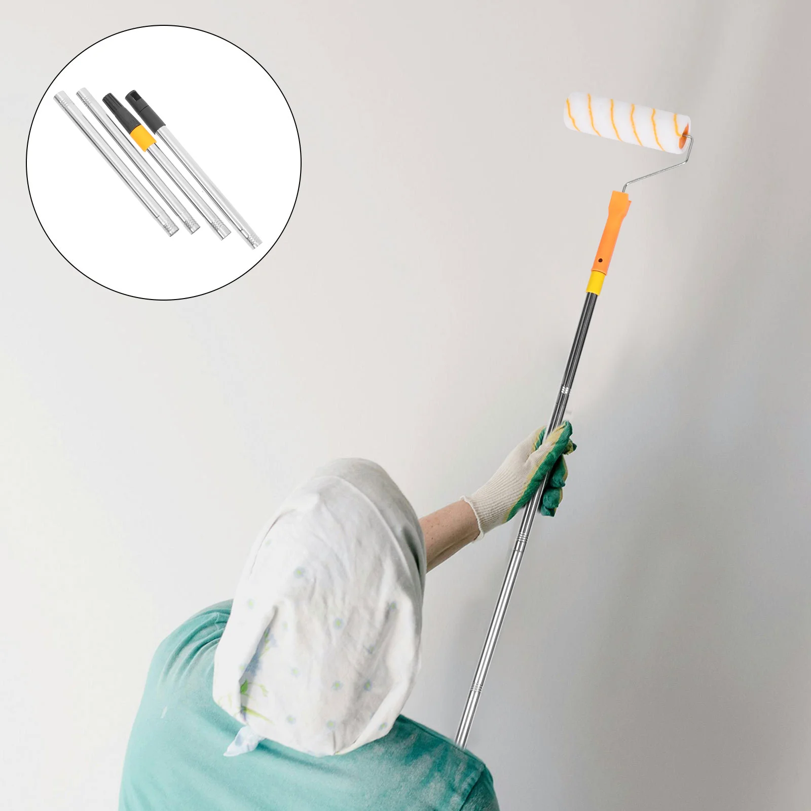 

Telescoping Extension Pole Stainless Steel Adjustable Paint Roller Rod For Ceiling Wall Painting Extension Pole For