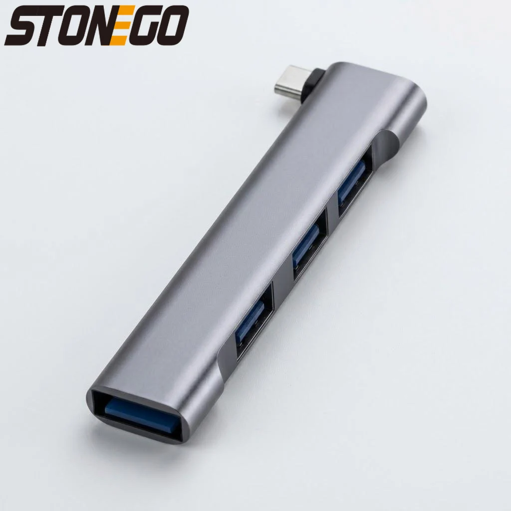 USB 3.0 Hub 4 Port Type C 60W Fast Charging Adapter for Laptop PC MacBook Compact Design Plug and Play