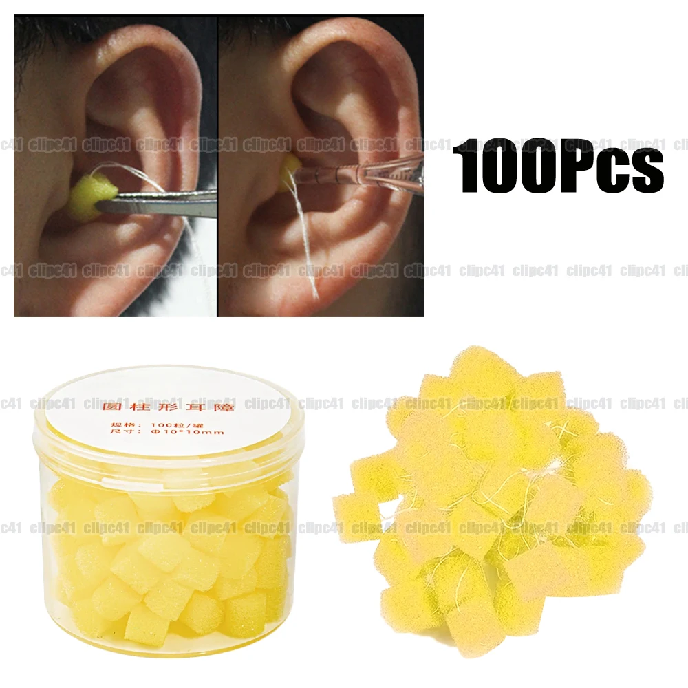 100Pcs Ear Impression Pads Impression Foams Earplugs Sponge Shaped Impression Foam Hearing Aid Accessories with Box