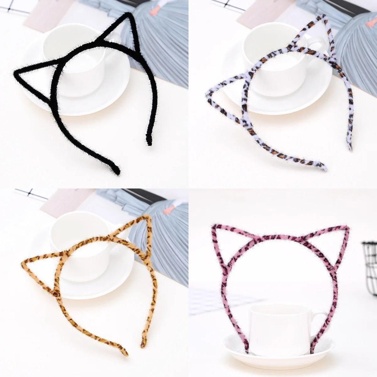 Halloween Cosplay Cat's Ears (Steamed Cat-Ear Shaped Bread) Headband Party Dress Headband Versatile Hair Accessories