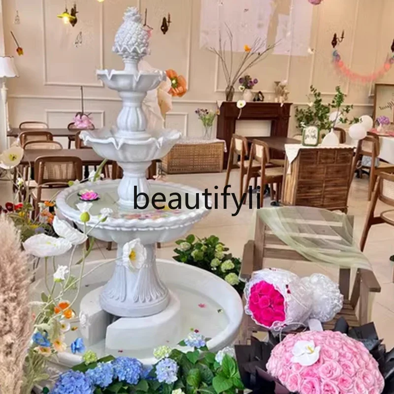 

European-style fountain floor-to-ceiling circulating water outdoor pool multi-layer landscaping decorative ornament