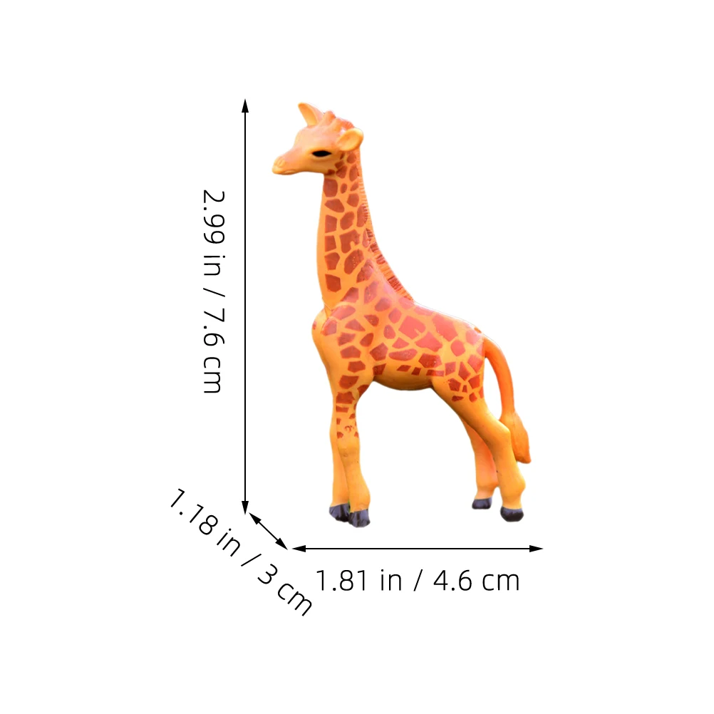 

4 Pcs Moss Ornaments Miniatures Figurines Decoration Animals Cake Giraffe Resin Sculpture