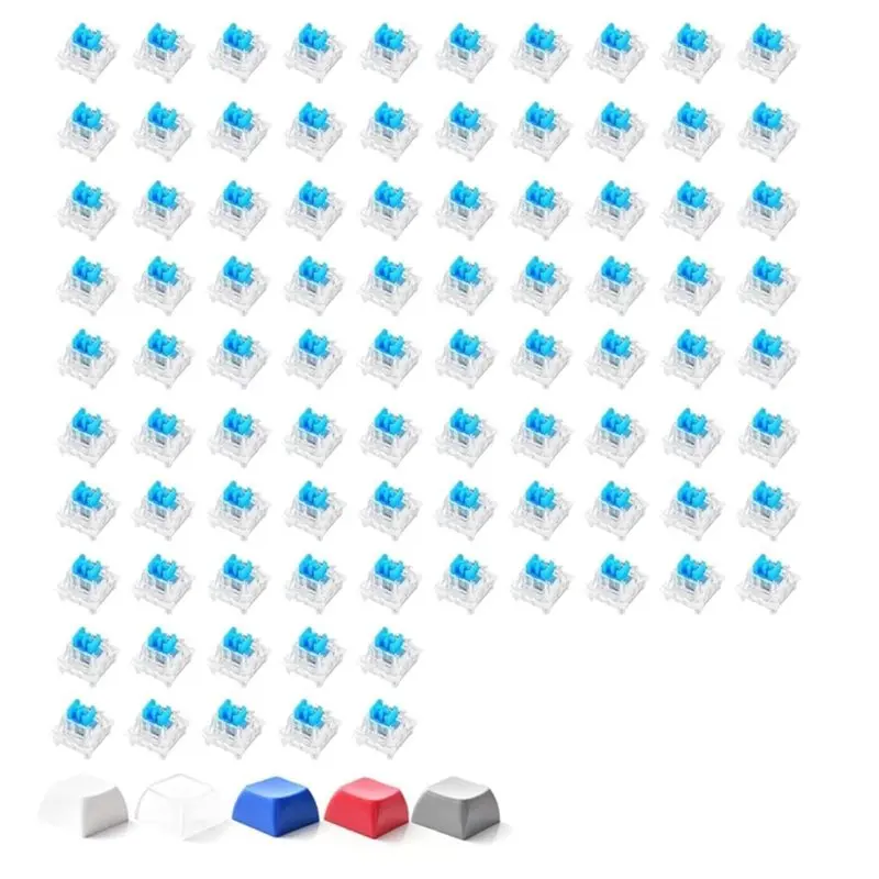 DT37 90 PCS Blue Keyboard Clicky For 3D Printer, Blue Mechanical Switches Crisp Clicks & Strong Tactile Bump, Perfect