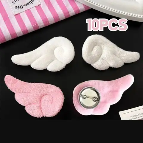 Small Angel Wings Brooch Japanese Plush Angel Wings Brooch Badge Sweet Pin Doll Cosplay Y2K Fluffy Angel Wing Bag Decor