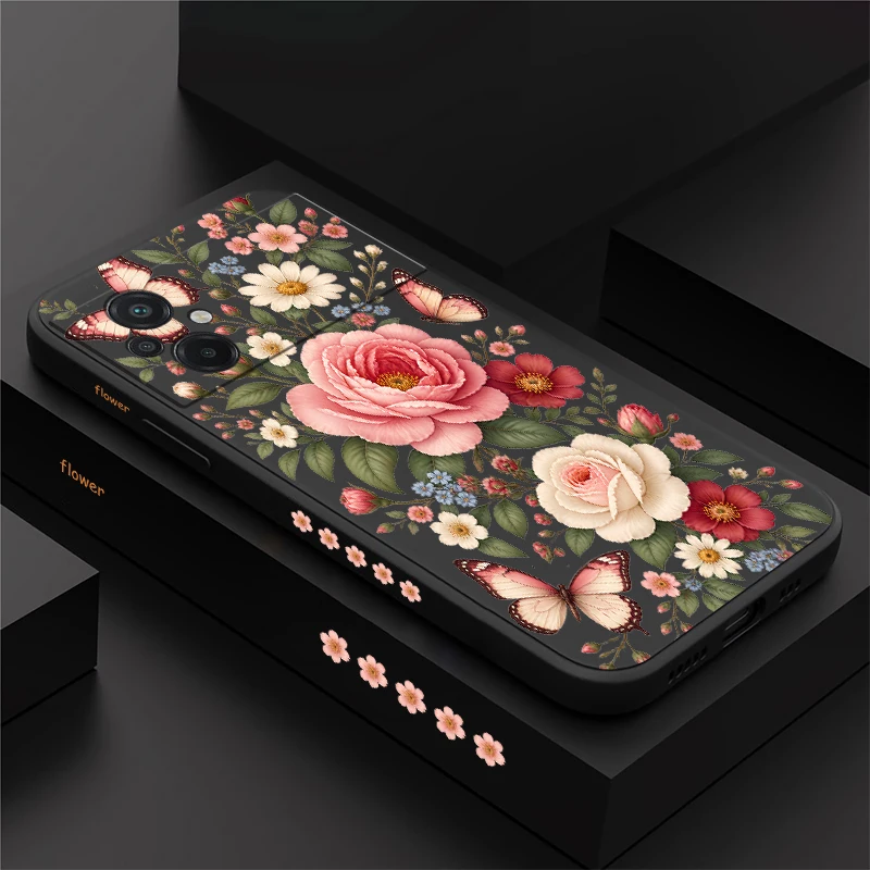 Flowers Butterflies Phone Case For Xiaomi Poco F8 Ultra F7 F6 F5 Pro F4 F3 Silicon Soft Drop Resistant Protective Cover carcasas