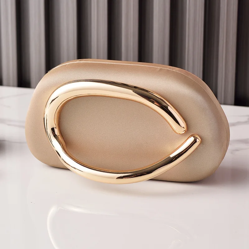 

Chic Satin Clutch Bag with Gold Metal Handle - Multiple Colors for Evening Parties, Weddings & Formal Occasions