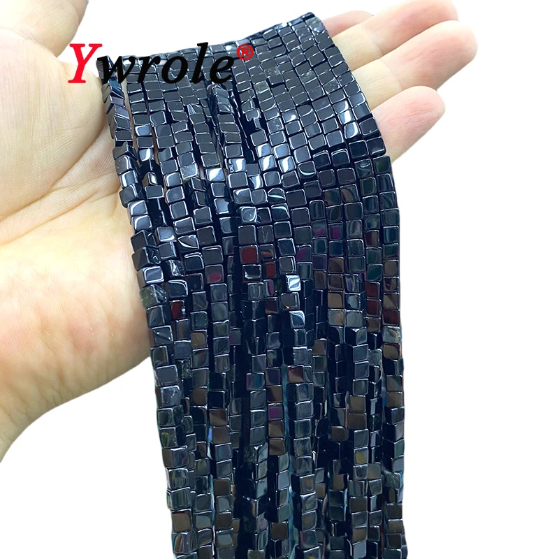 4x4mm Quadratischer Naturstein Schwarzer Obsidian Lose Spacer Perlen für Schmuckherstellung Diy Ohrringe Armbänder Charms Zubehör