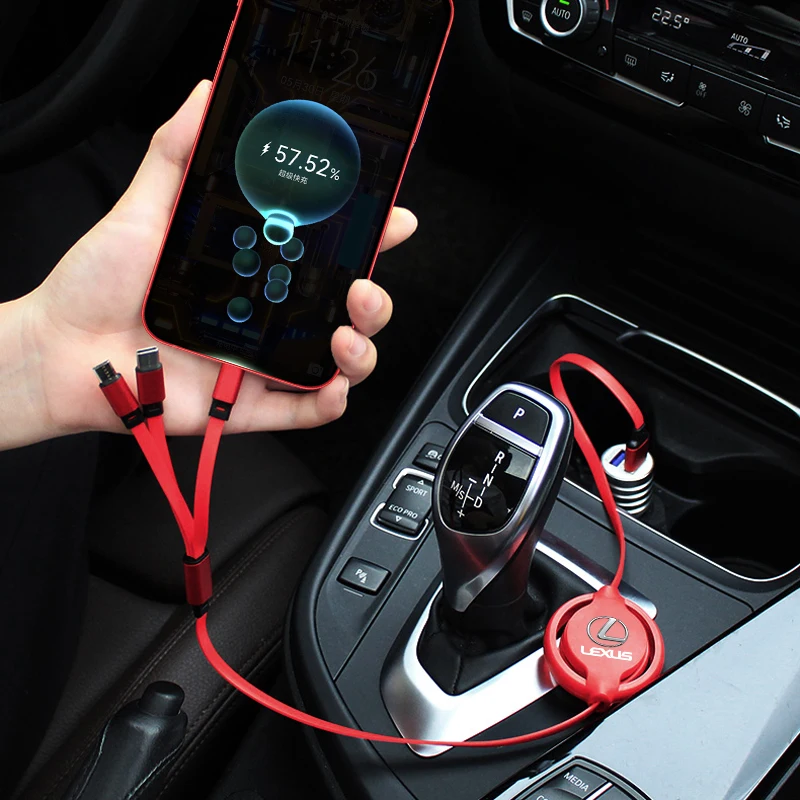 3 في 1 مايكرو USB نوع C كابل شحن شاحن متعدد لكزس CT200H ES250 ES300H IS250 IS200 GS300 GS460 GX470 LS400 LX470