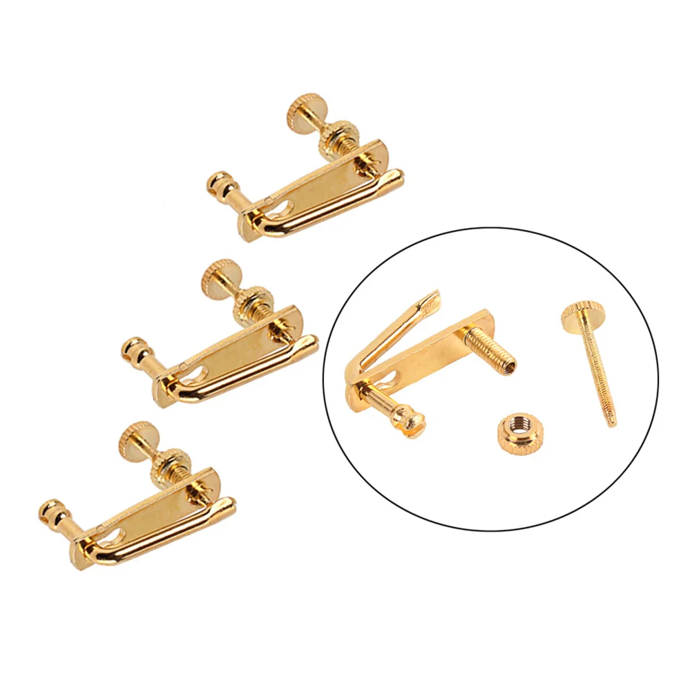 

4Pcs Violin String Adjuster Gold Metal Fine Tuners Precision Groove Design Easy Bottom Bracket Removal for Smooth String Tune