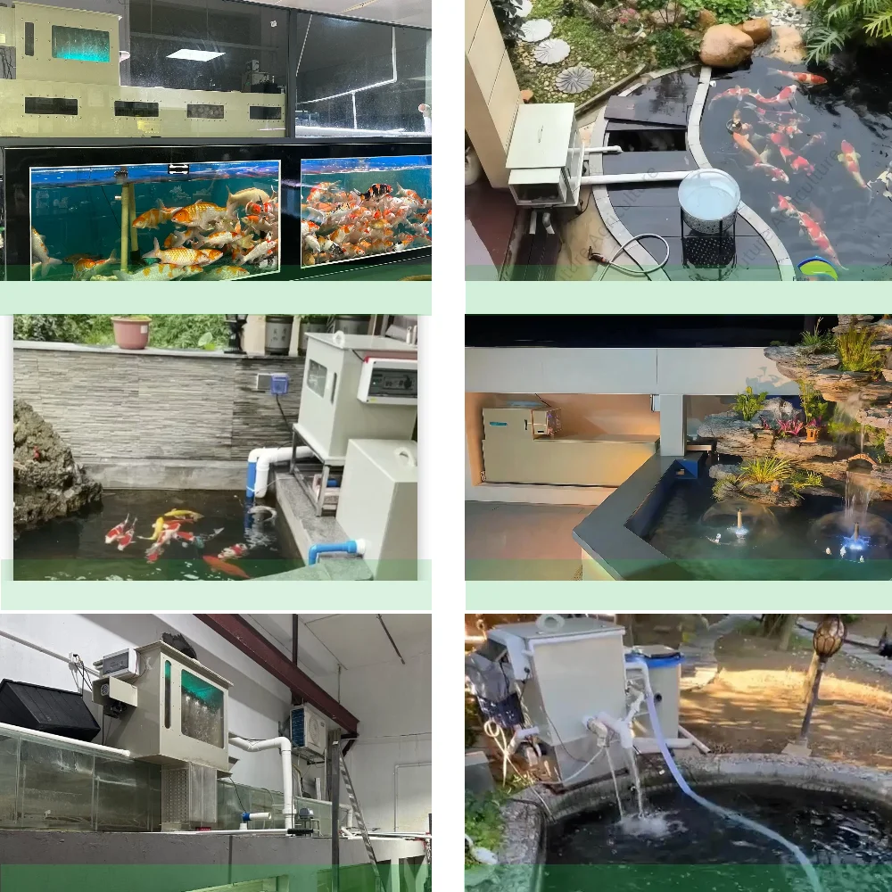 AIROW AIROW Automatic Backwash Medium Drum Filter 20m3 with Stainless Steel 25 Micron Screen for Koi Fish Pond Water Filter