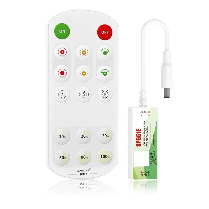 LED Light Controller 17-Key Bluetooth Remote, RF Wifi Smart Remote Dimmer For Single Color LED Strip Lights