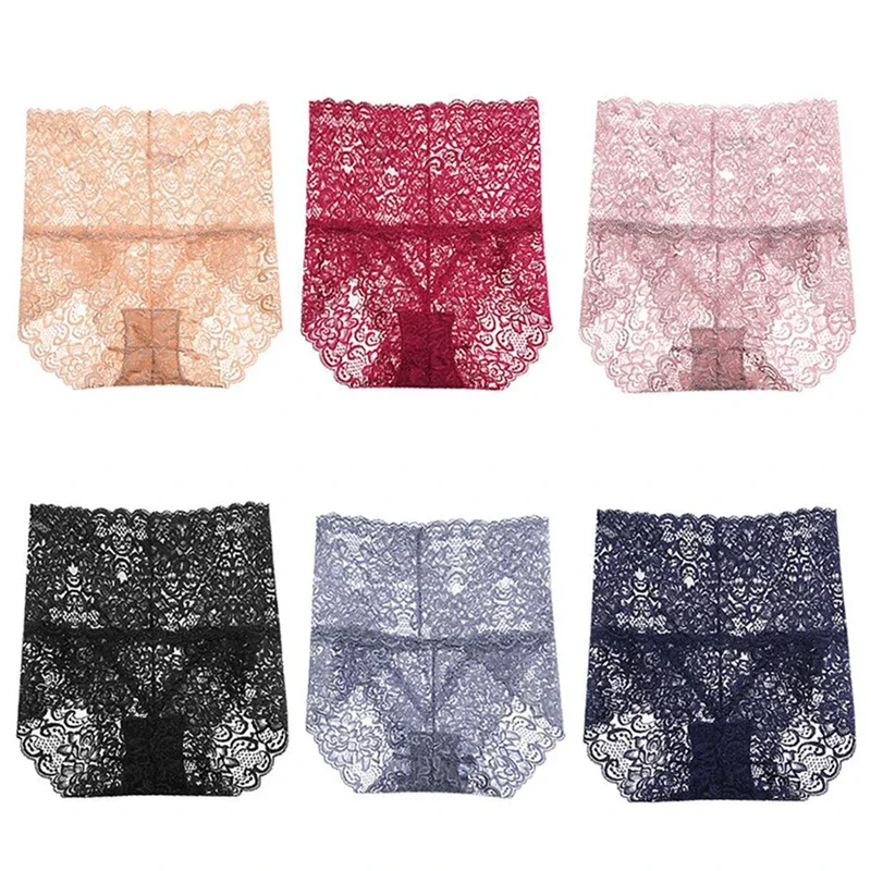 Women Panties Sexy Lace Underwear Woman Knickers Lace Panties Mesh Floral Lingerie Female Seamless Briefs Underpants Plus Size