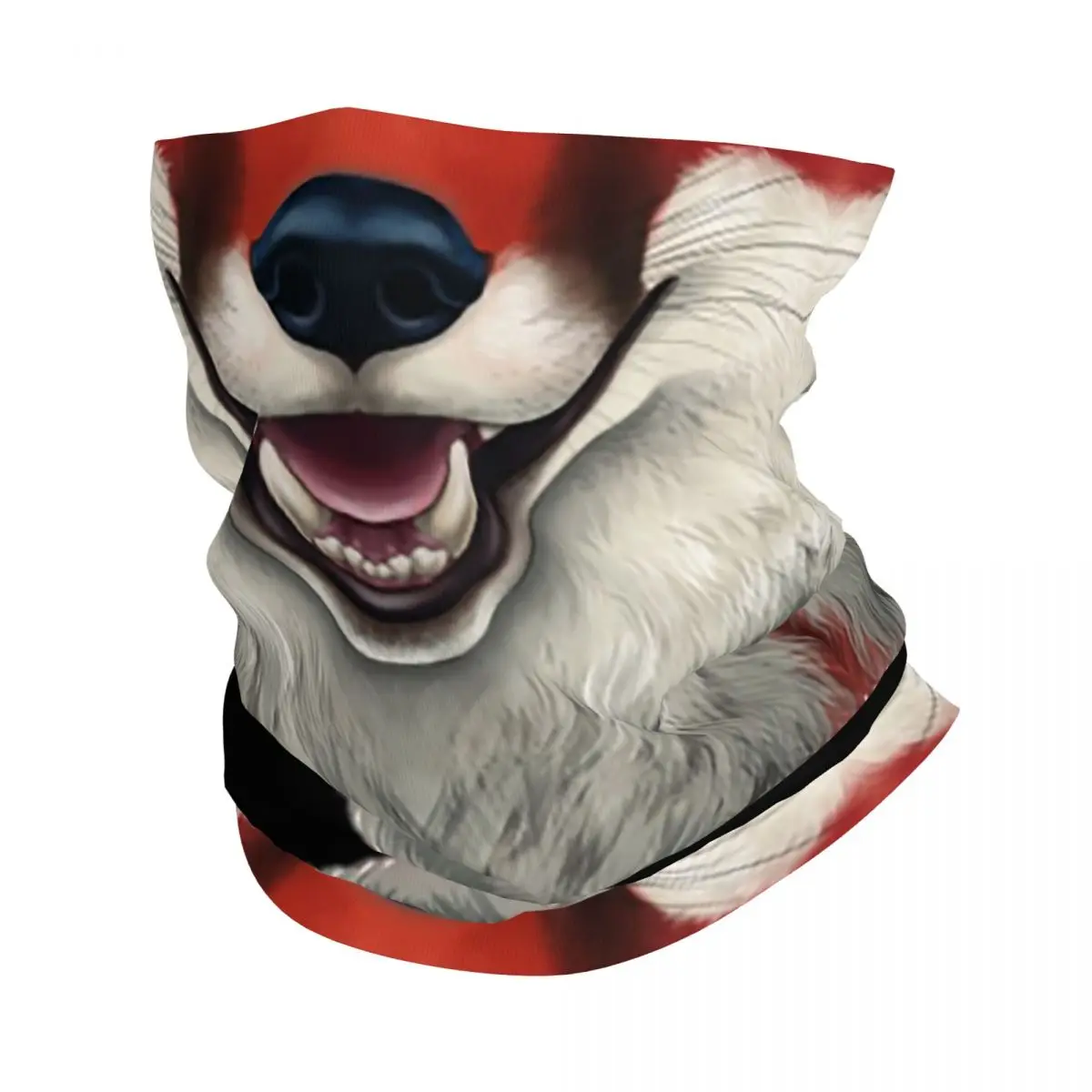 Deep Red Fox Face Bandana Neck Cover Printed Wrap Scarf Multifunction Balaclava Outdoor Sports For Men Women Adult Windproof