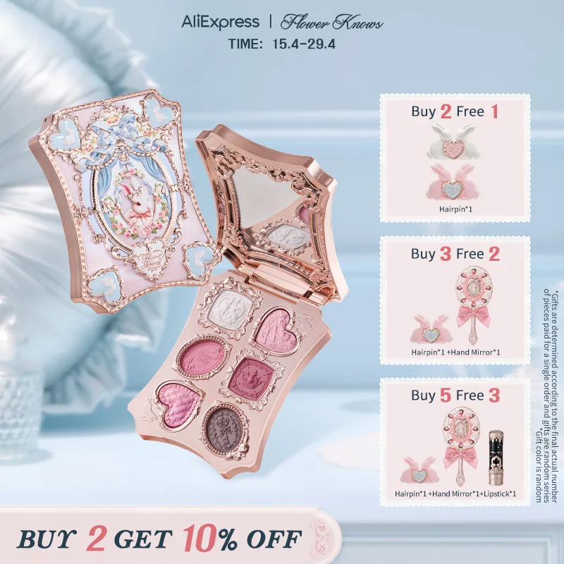 [new]flower-knows-bunny-garden-collection-6-color-makeup-palette