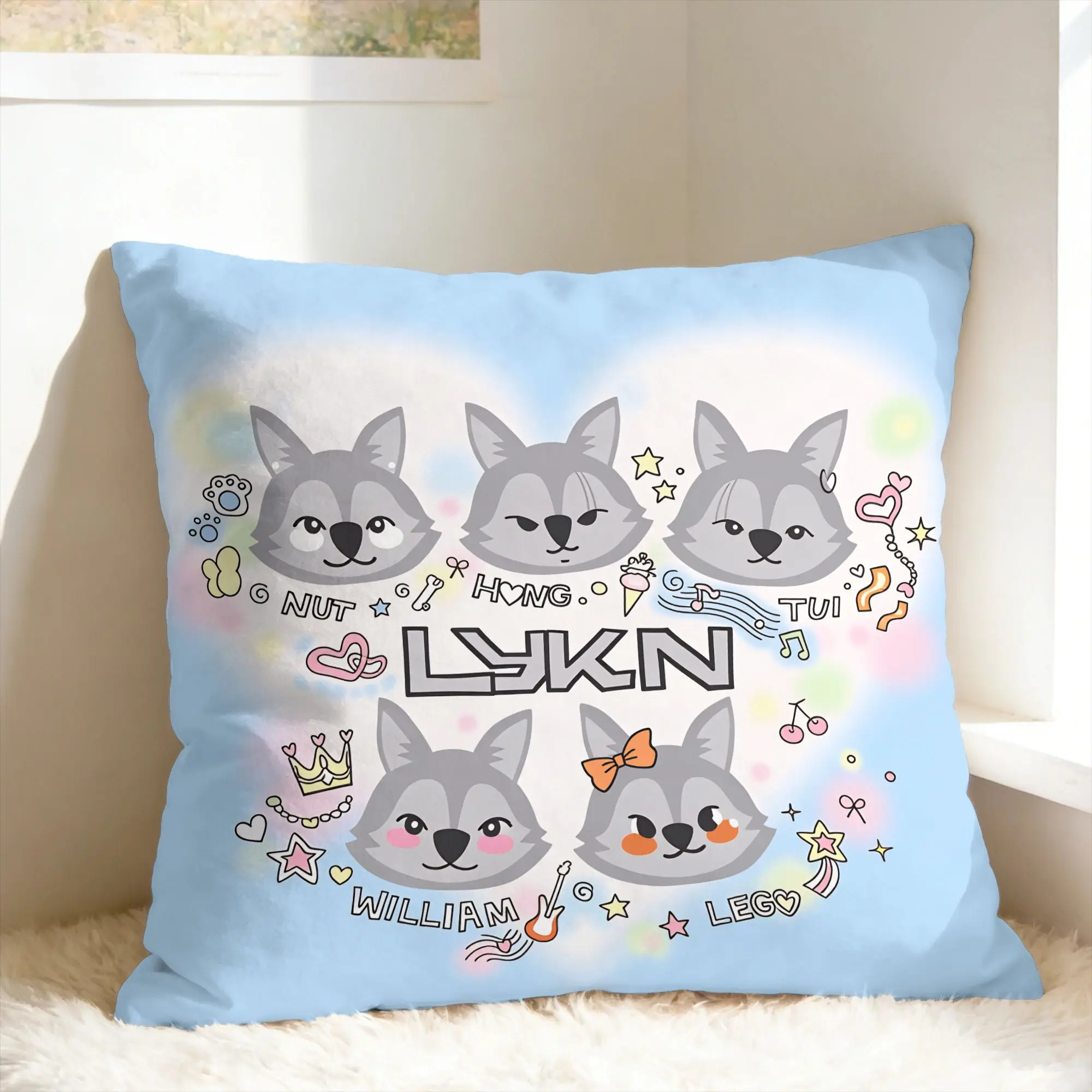 L-LYKN Group Lykyou Pillow Cover  Vintage Pillow Case For Sofa Home Decoration Comfy Cushion Cover Gift