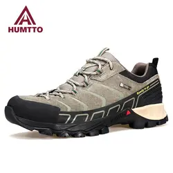 HUMTTO Waterproof Hiking Shoes Mens Sports Sneakers Mountain Boots Leather Trekking Shoes Outdoor Work Boots Walking Sneakers