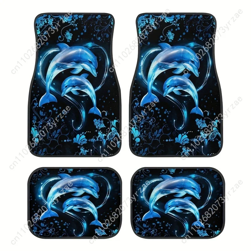 

Cute Dolphin 4pcs Universal Car Floor Mats All-Season Fashionable Auto Interio Absorbent Non-Slip Washable Car Floor Mats