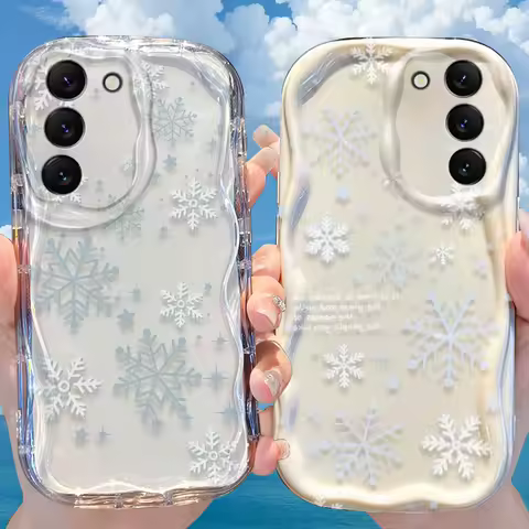 Black Snowflake Case for Samsung Galaxy S25 S24 S23 S22 S21 Ultra Plus S20 FE A73 A72 A71 A56 A55 A54 5G A52 A52S A51 4G Cover
