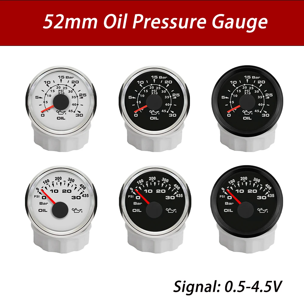 

Манометр для яхты, мотоцикла, автомобиля, грузовика, лодки, водонепроницаемый, 52 мм, 0-30 бар, 0-435psi, 0-450psi, с подсветкой 8 цветов, 12 В, 24 В