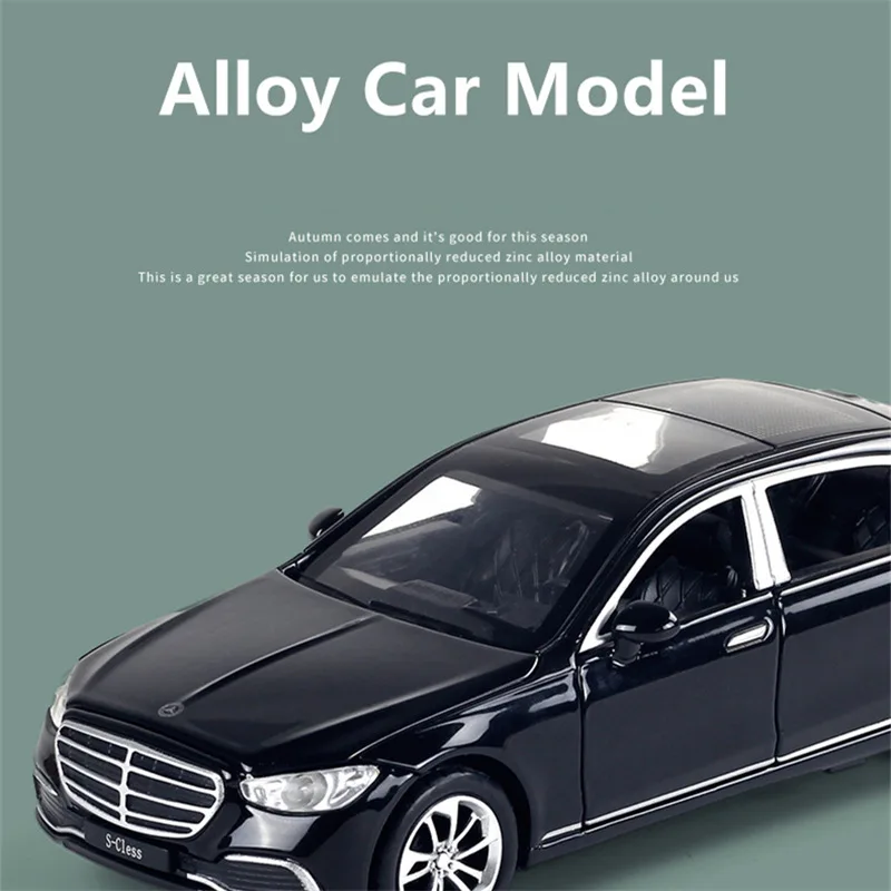 1:32 Maybachs S400 Alloy Metal Luxy Car Model Diecast Metal Toy Vehicle Car Model High Simulation Sound and Light Childrens Gift