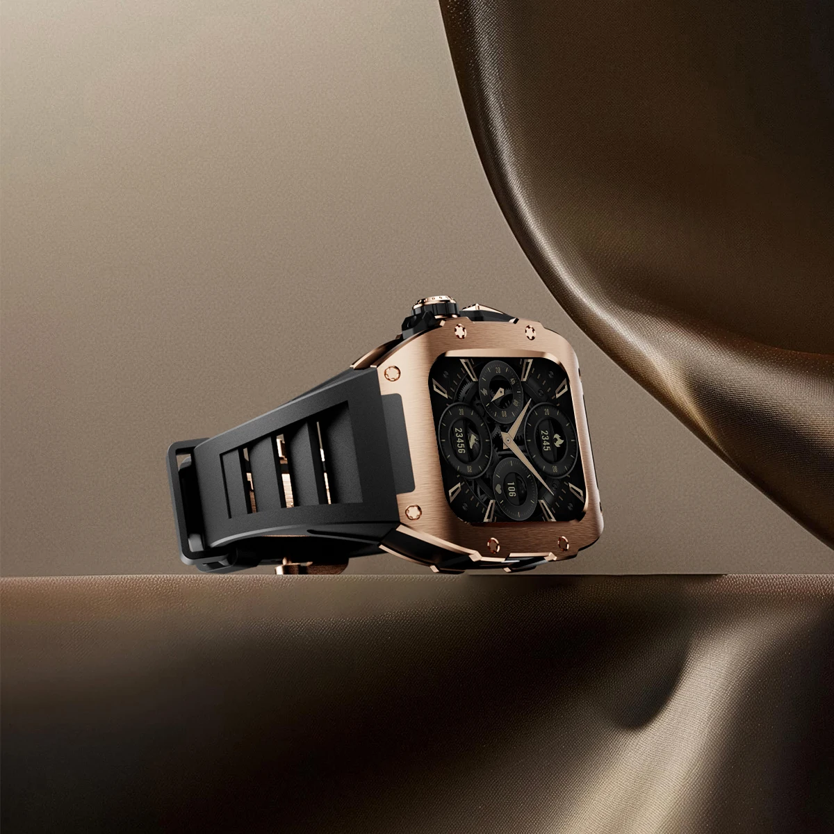 Kit de modificação de luxo para apple watch série 10 46mm 316l aço inoxidável protetor caso pulseira de borracha iwatch banda acessórios