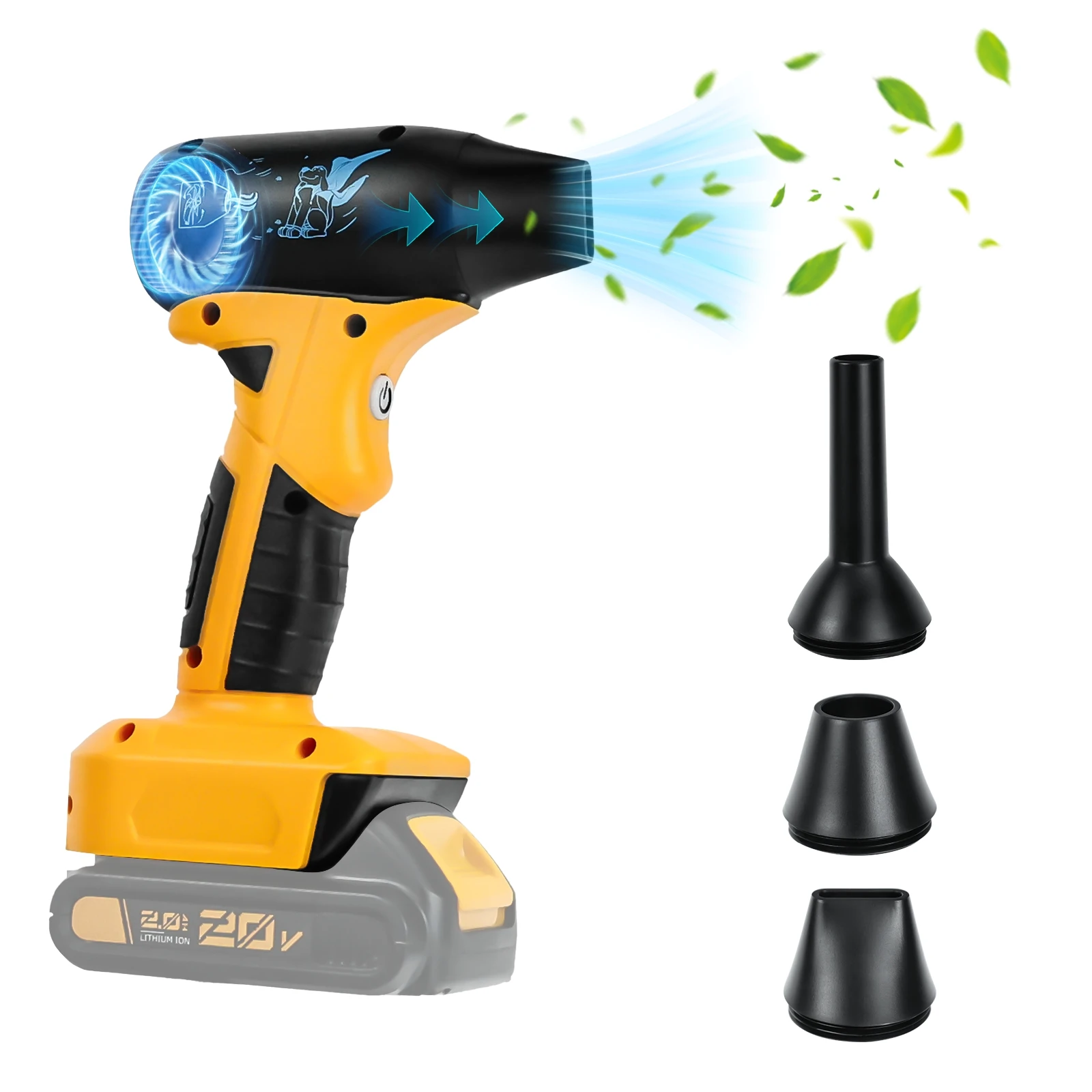 

Brushless Jet Blower For Dewalt 20V Battery 130000RPM 4-Speed Control Portable Violent Turbo Fan Electric Air Duster(No Battery)