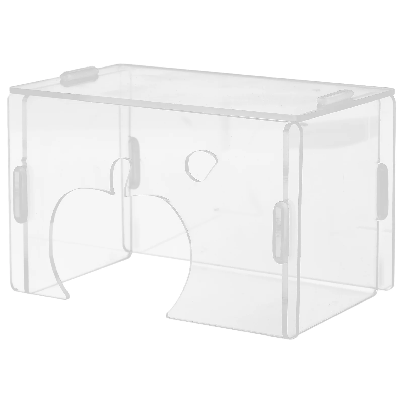

Clear Acrylic Hamster Hideout House Transparent See Through Small Animal Shelter Decoration for Gerbils, Mice, and Hedgehogs