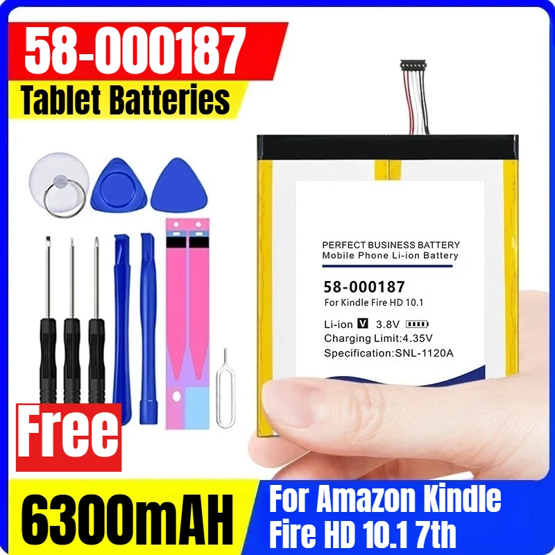 

58-000187 3.8V 6300mAH Tablet Batteries for Amazon Kindle Fire HD 10.1 7th