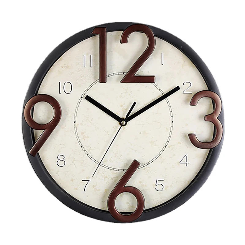 American Art Wall Clock Silent 3d Large Digital Clocks Wall Design Mechanism Watches Bedroom Living Room Gift Ideas Decoration W