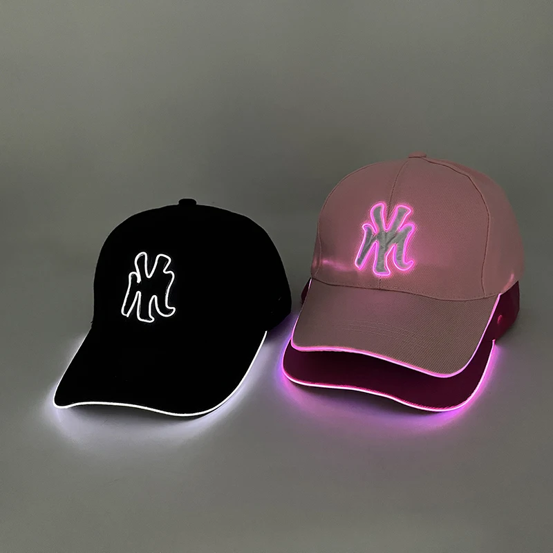 Kostüme Cosplay Caps Fashion Night Baseball Caps Glowing Flashing Decor Caps Hüte für Jungen Mädchen