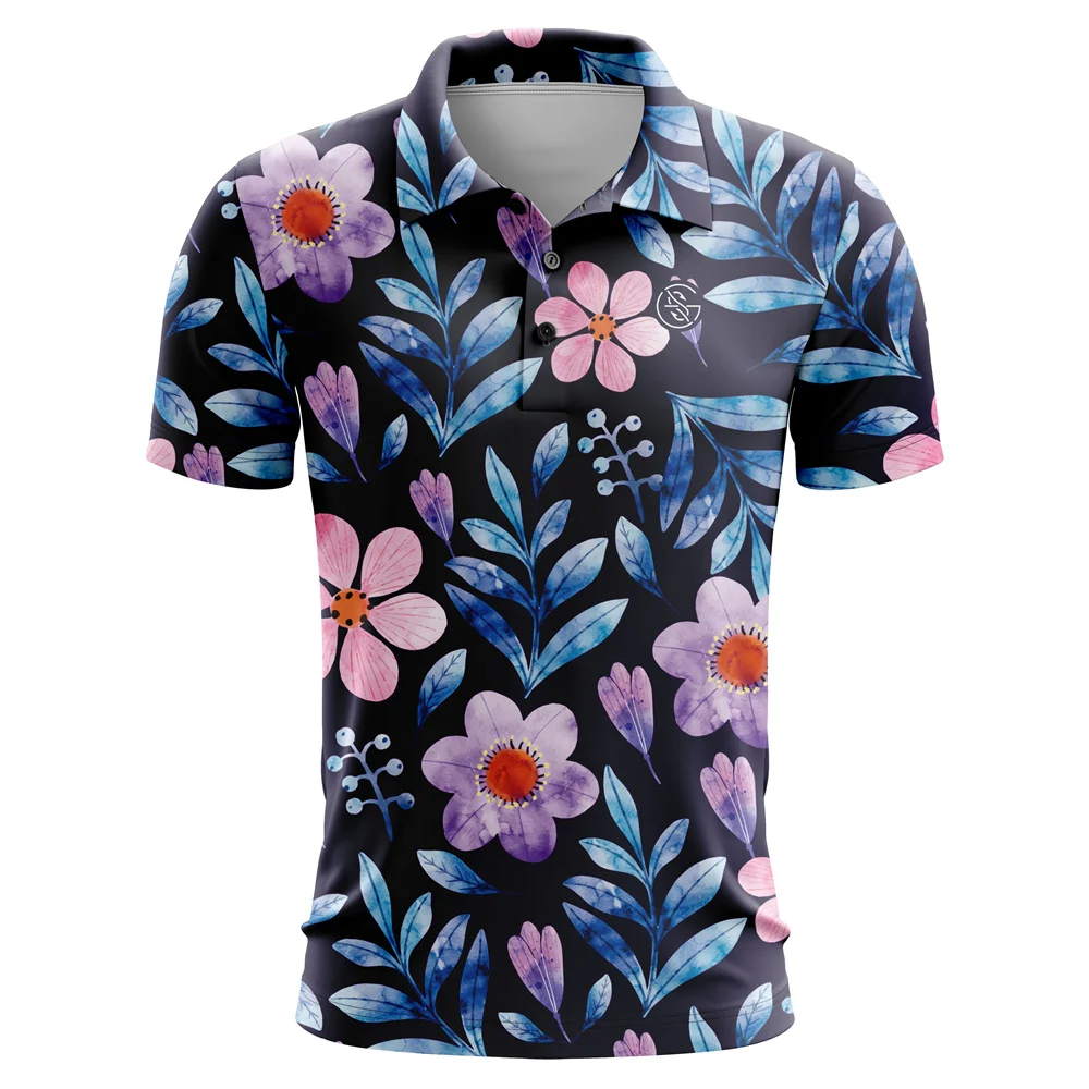 Summer Kid's Fashion New Polo Shirt Short-sleeved Men Hot Diamond Slim Casual Lapel Half-sleeved T-shirt Fit Clothing 2023 view 4
