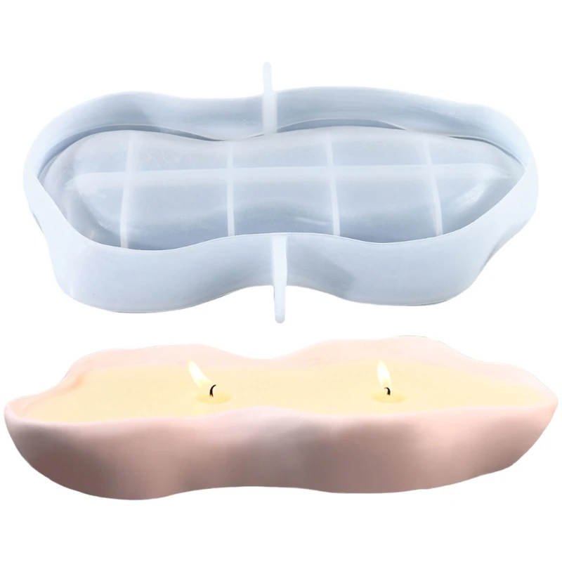 DIY Irregular Shape Candle Holder Plate Silicone Mold Desktop Decoration Jewelry Trinkets Storage Tray Dish Epoxy Resin Mould