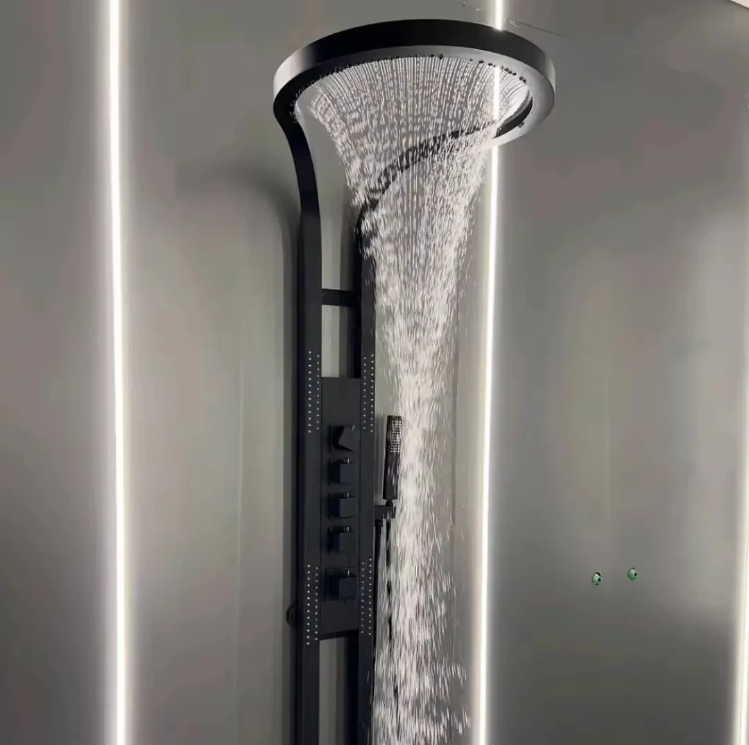 #￥Popular USA Waterfall Pressure Shower System Set Including Shower Head Faucets for Bath & Shower for Apartments & Bathrooms