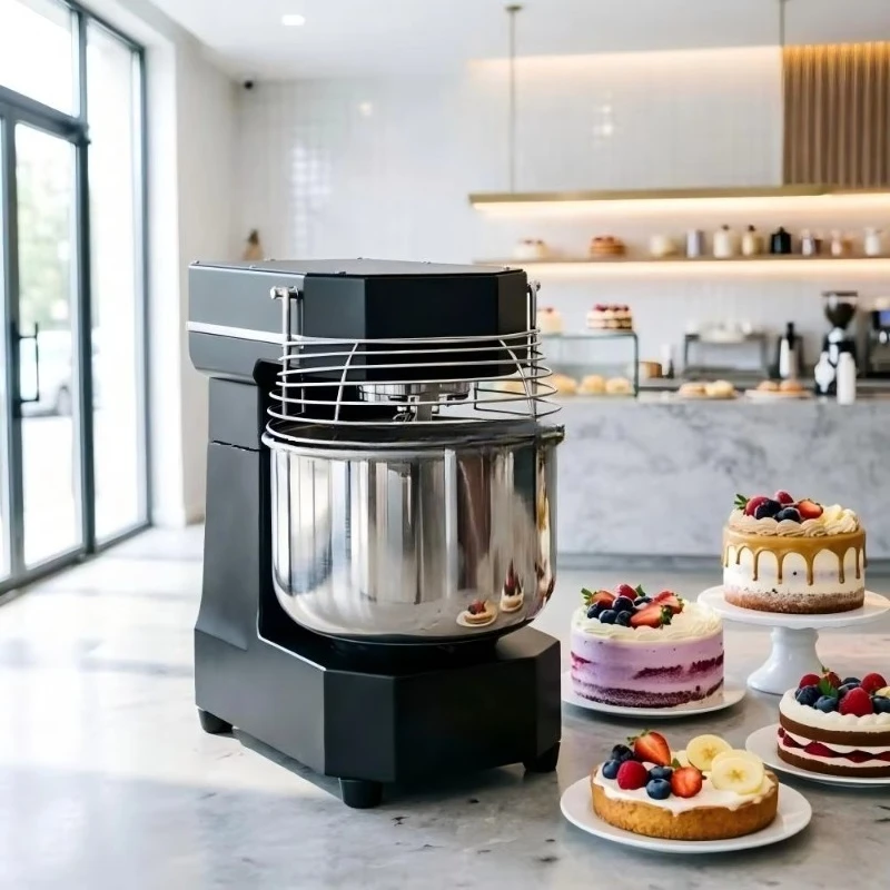 Commercial 15L Spiral Dough Mixer for Bakery, Pizza Shop & Small Business Mobile Cart Bread Cake Dough Kneading Equipment