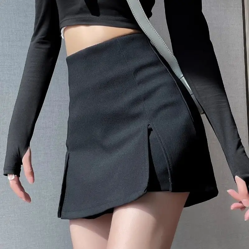 

Black Fashion Ladies Elegant A-line Skirt Summer Slim High Waist Straight Mini Dress 2024 New Young Style Women's Clothing