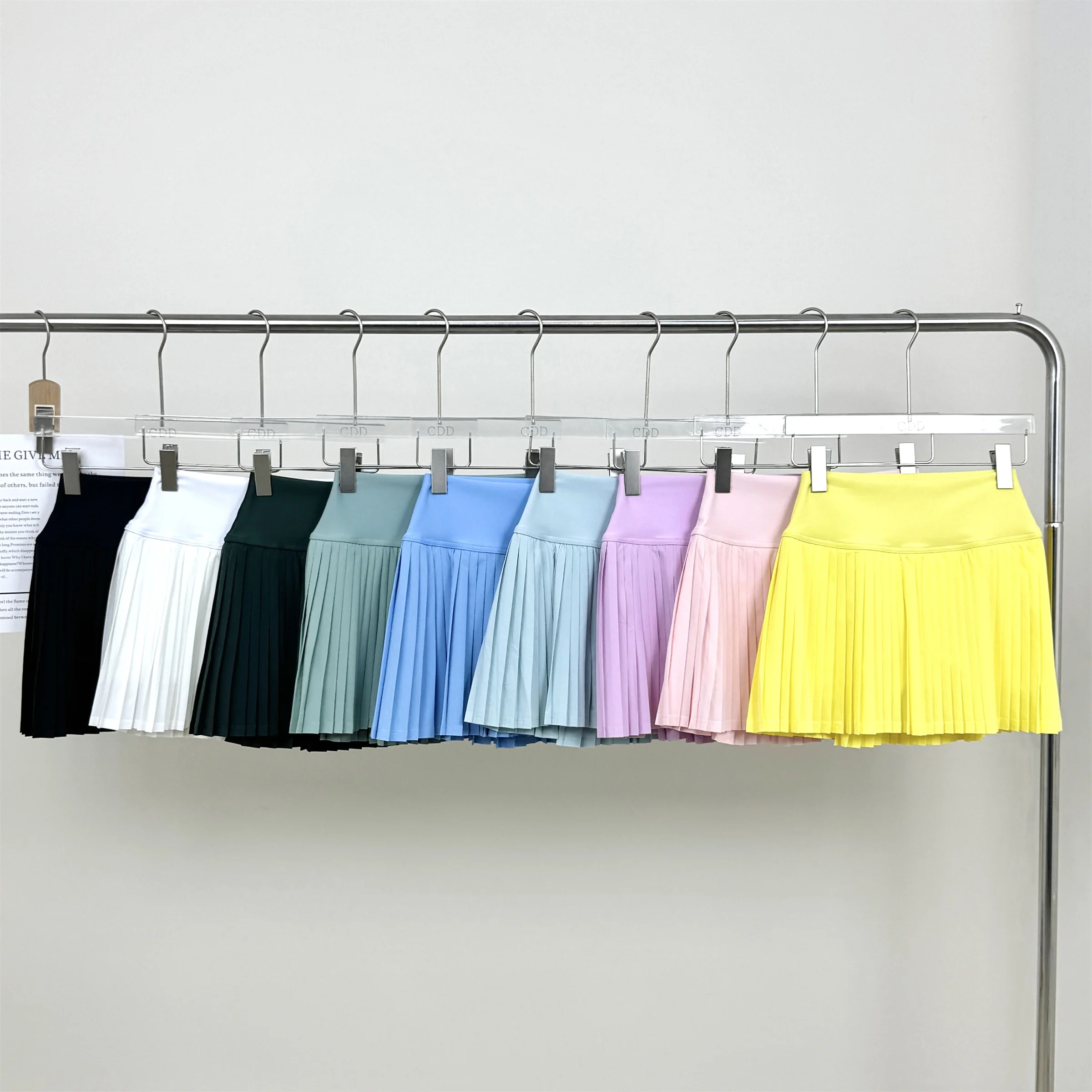 Rok Tenis Wanita dengan Celana Se Rok Berlipat Faion Elastis Kaus Spor Panjang Seperempat Anti-ringan Panjang F ...